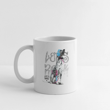LiNBW. Keramiktasse Dalmatiner Let's Rock - Weiß