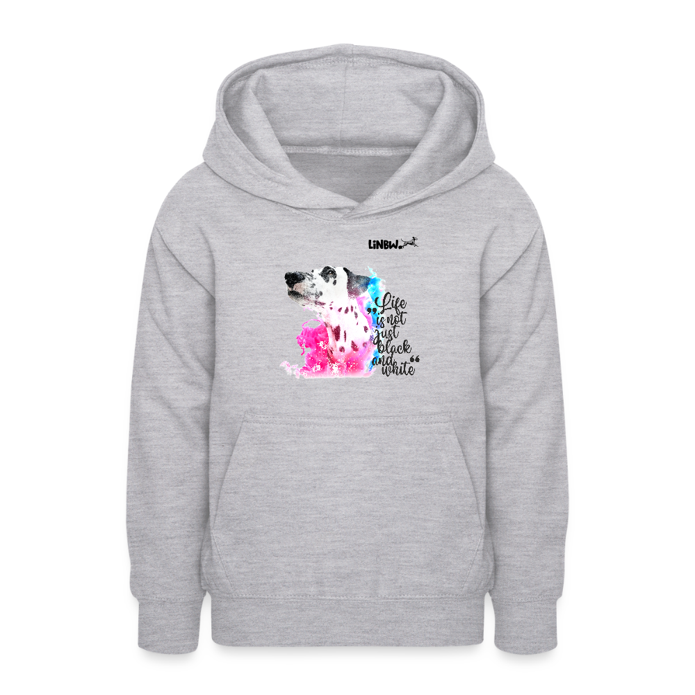 LiNBW. Teenager Hoodie Dalmatiner Life is not just black and white - Hellgrau meliert