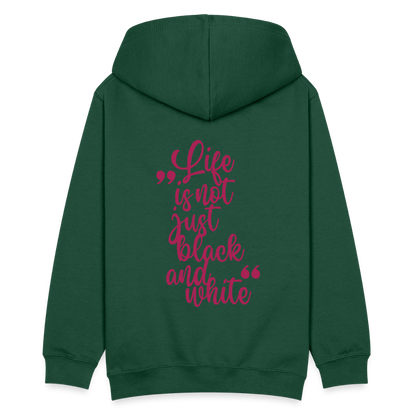LiNBW. Teenager Hoodie Life is not just black and white - Flaschengrün