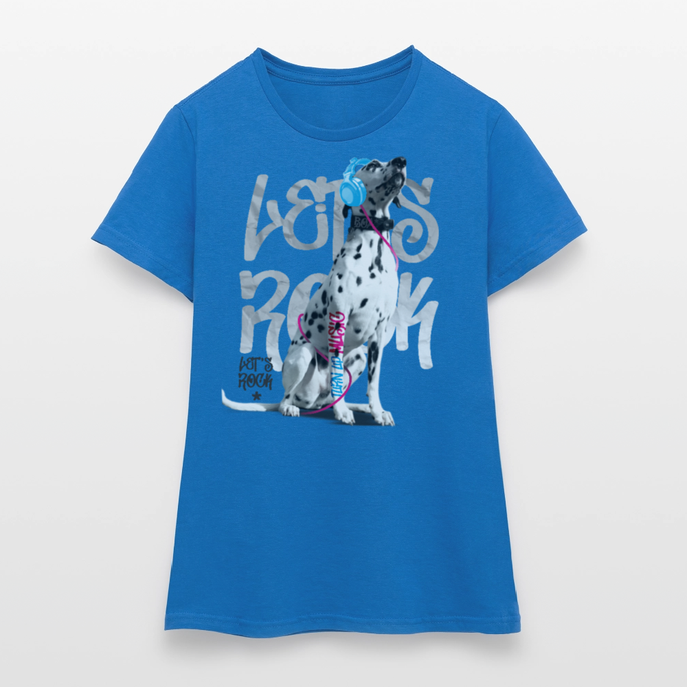 LiNBW. Frauen T-Shirt Dalmatiner Let's Rock - Royalblau
