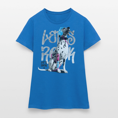 LiNBW. Frauen T-Shirt Dalmatiner Let's Rock - Royalblau