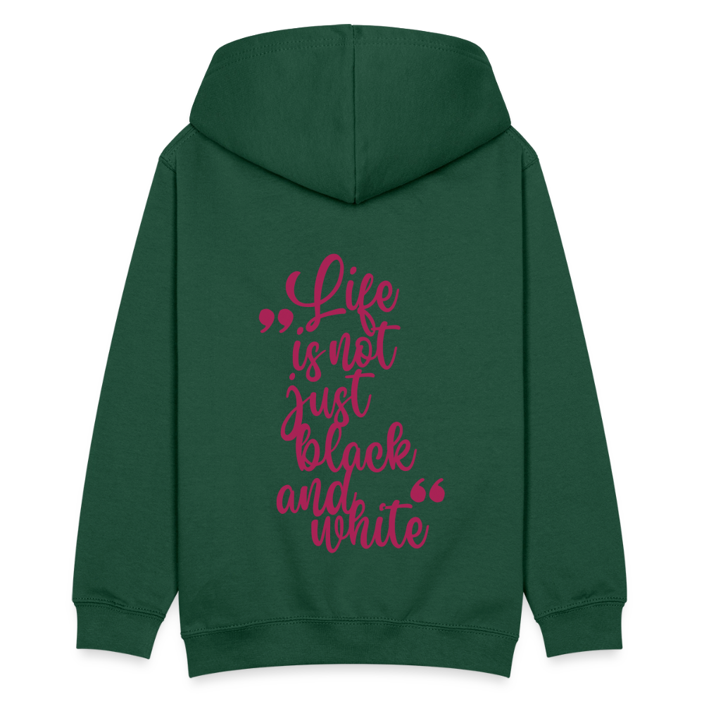 LiNBW. Kinder Hoodie Life is not just black and white - Flaschengrün