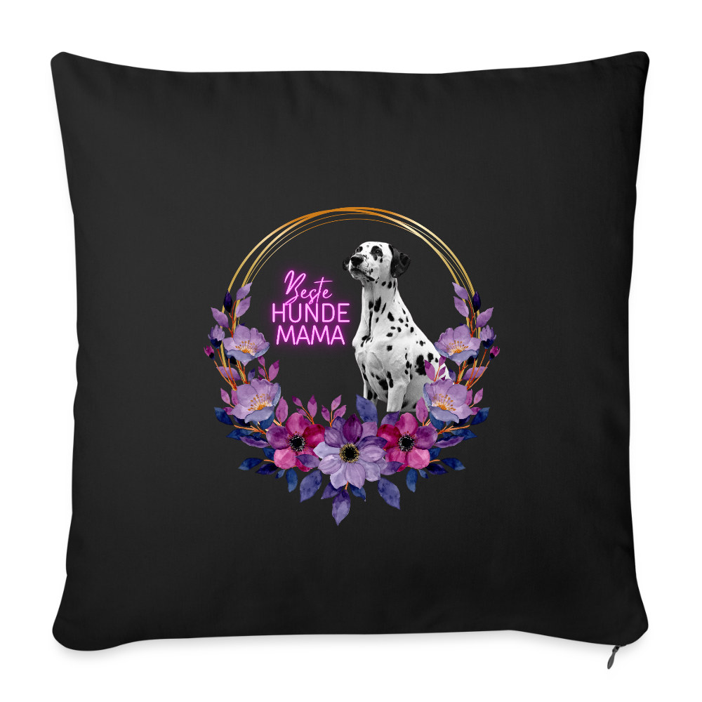 LiNBW. Kissen mit Füllung 45 x 45 cm Dalmatiner Beste Hundemama - Schwarz