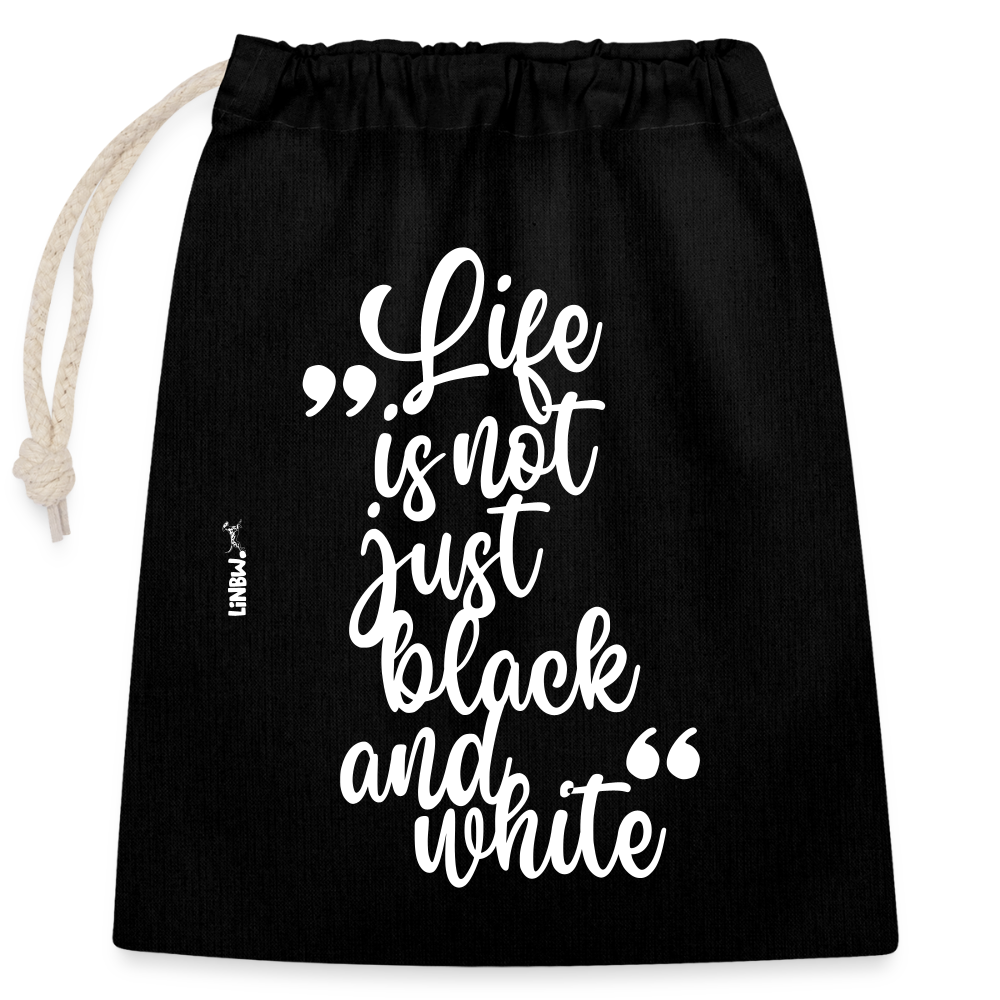 LiNBW. Baumwollbeutel Life is not just black and white - Schwarz