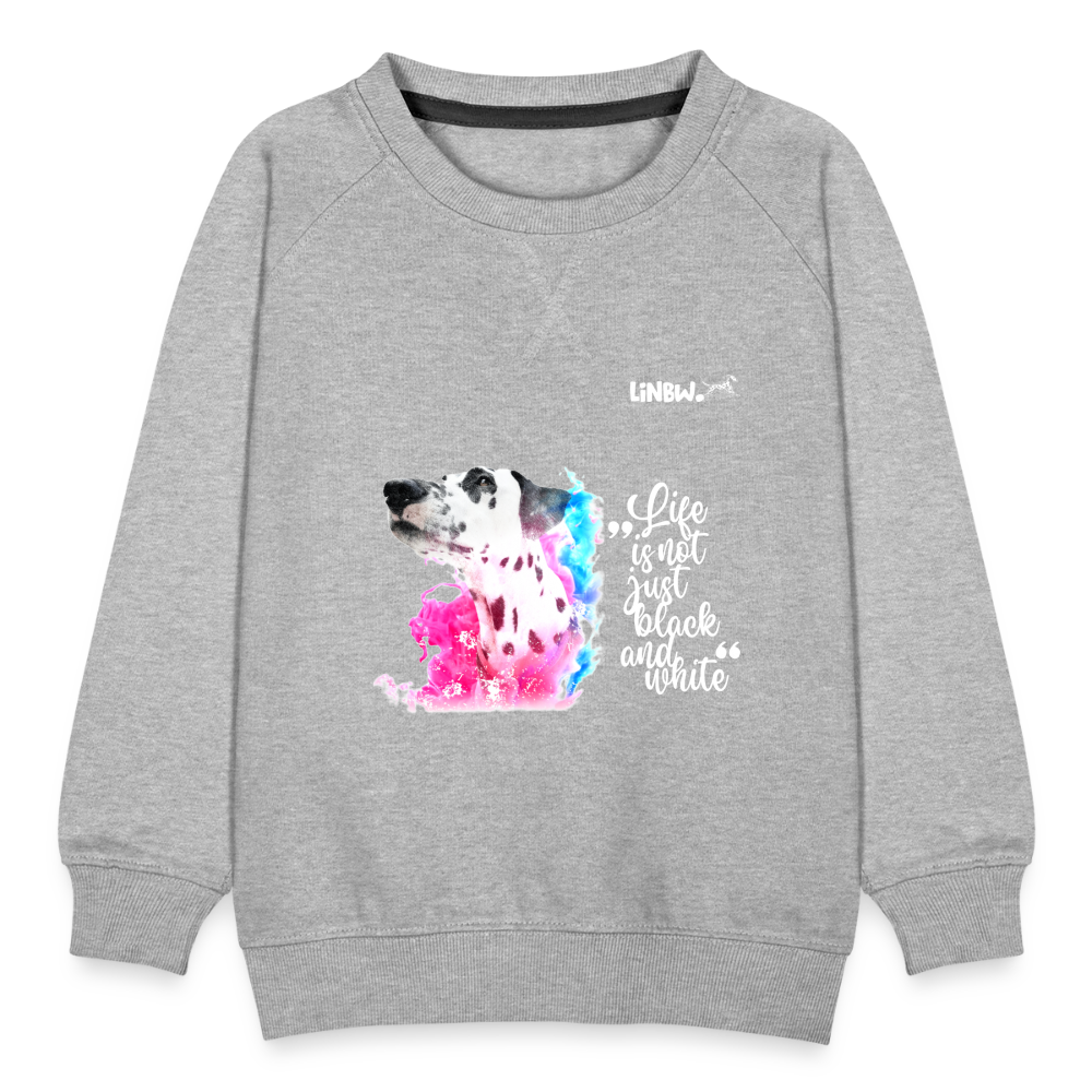 LiNBW. Kinder Pullover Dalmatiner Life is not just black and white - Grau meliert