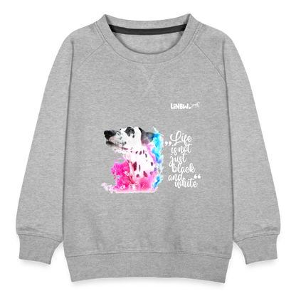 LiNBW. Kinder Pullover Dalmatiner Life is not just black and white - Grau meliert