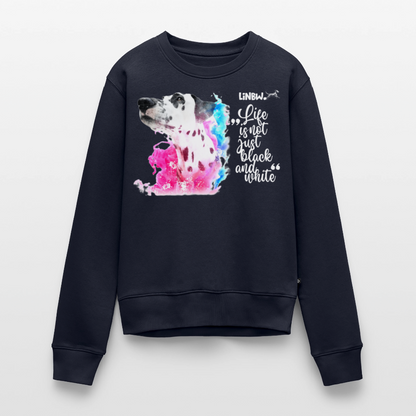 Damen Pullover „Boa Farbsplash“ – Pink & Blau – Life is not just black and white 🐾 - Navy