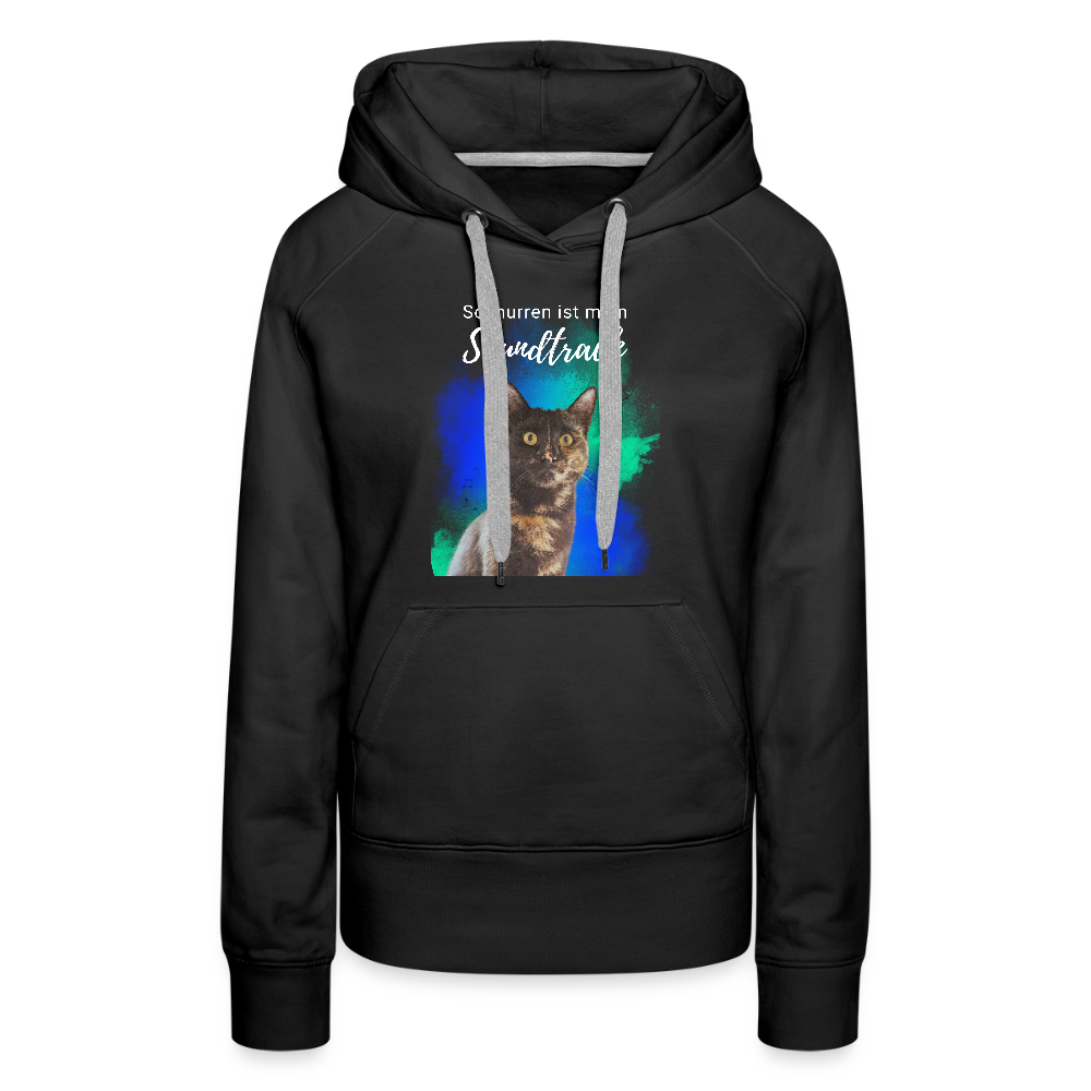 LiNBW.  Frauen Hoodie Schnurren ist mein Soundtrack - Schwarz