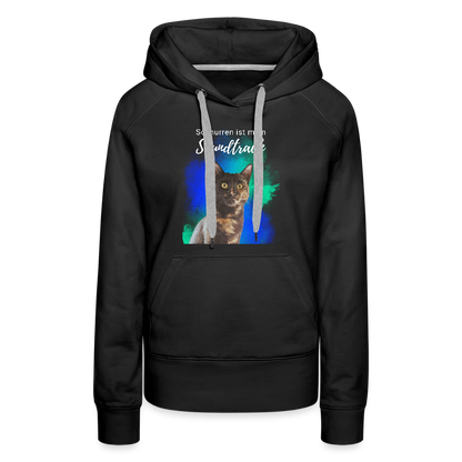 LiNBW.  Frauen Hoodie Schnurren ist mein Soundtrack - Schwarz