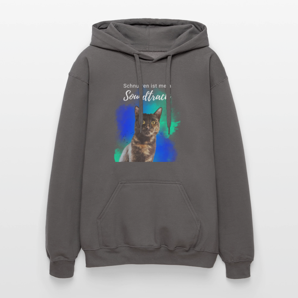 LiNBW. Männer & Frauen Hoodie Schnurren ist mein Soundtrack - Dunkelgrau