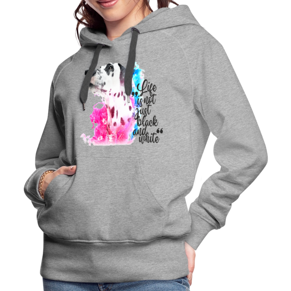 LiNBW. Frauen Hoodie Dalmatiner Life is not just black and white - Grau meliert