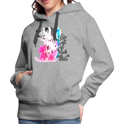 LiNBW. Frauen Hoodie Dalmatiner Life is not just black and white - Grau meliert