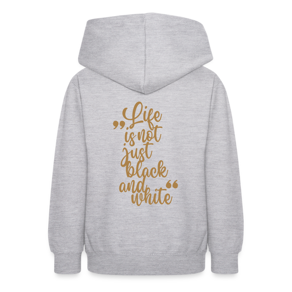 LiNBW. Teenager Hoodie Life is not just black and white - Hellgrau meliert