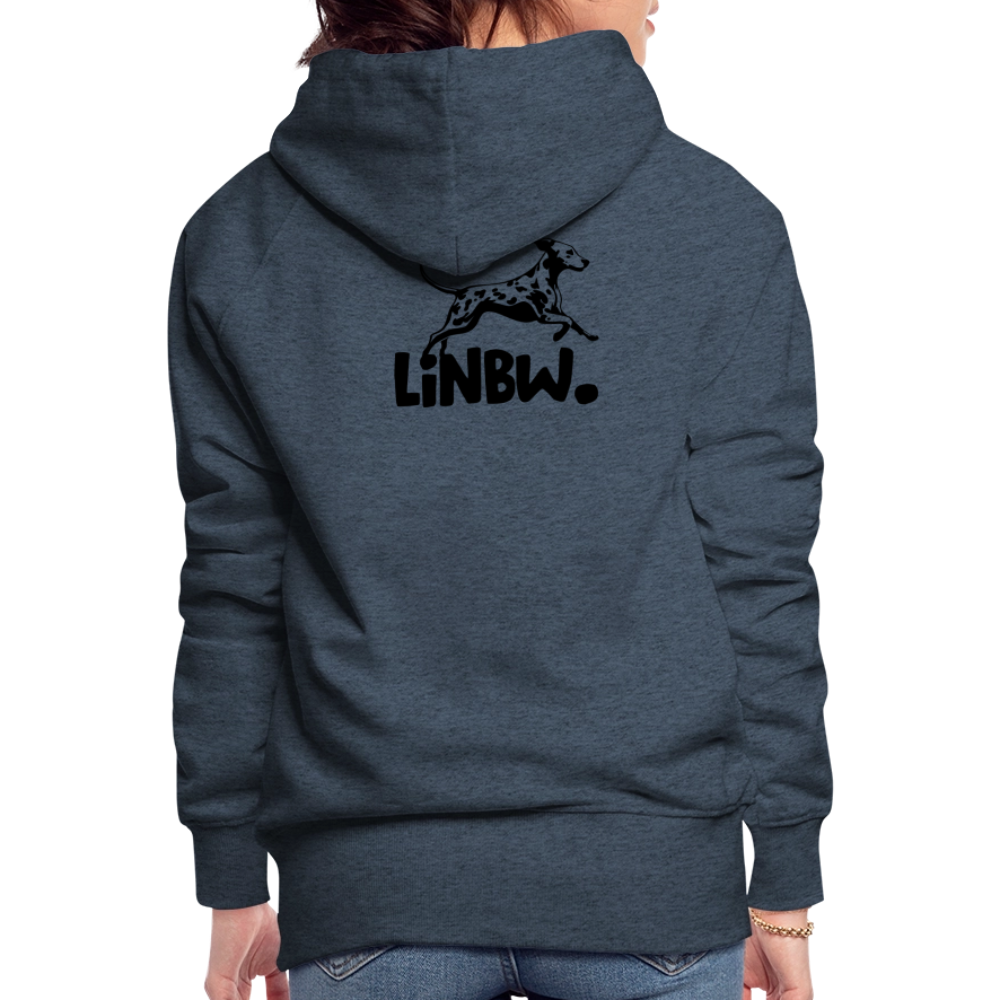 LiNBW. Frauen Hoodie Dalmatiner Life is not just black and white - Jeansblau