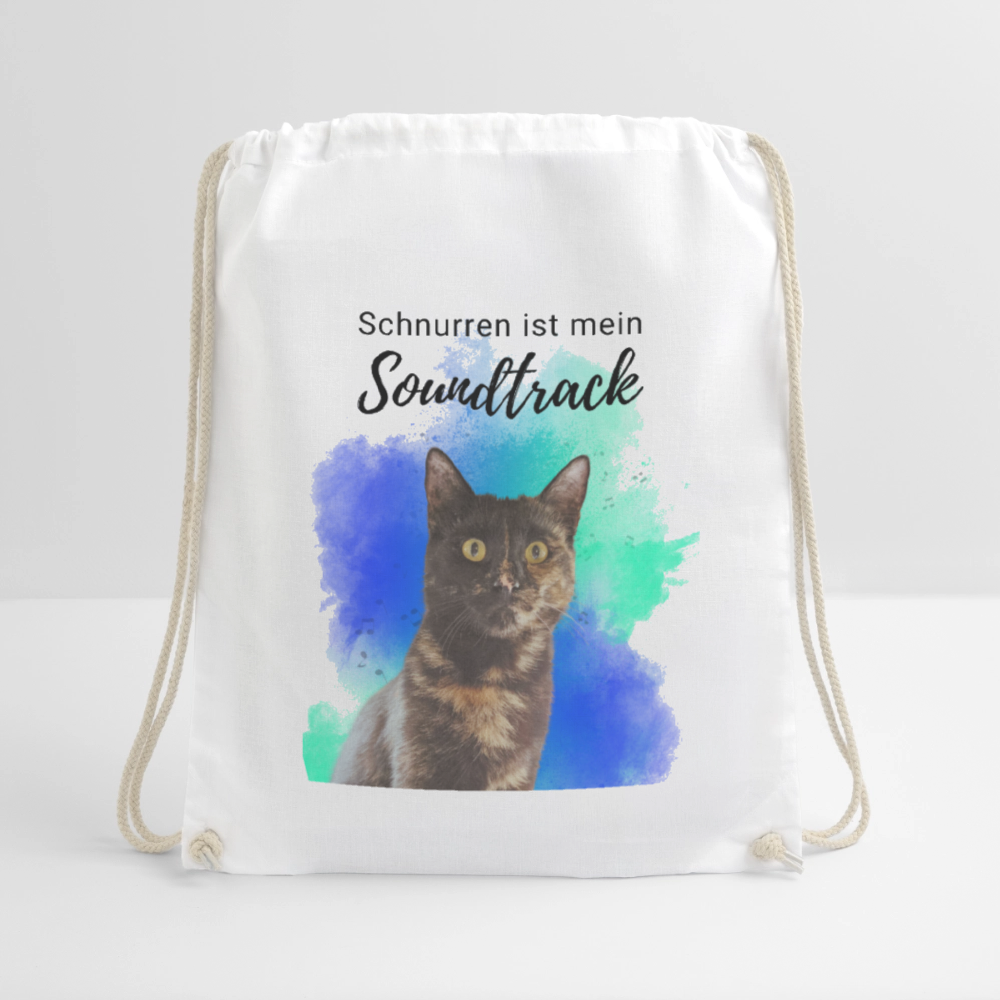 LiNBW. Turnbeutel Schnurren ist mein Soundtrack - Weiß