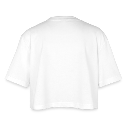 LiNBW. Frauen Cropped T-Shirt Schnurren ist mein Soundtrack - Weiß