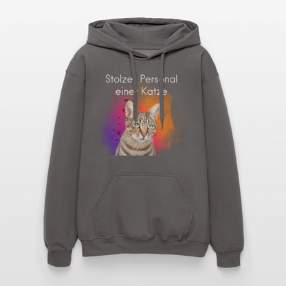 LiNBW. Männer & Frauen Hoodie Stolzes Personal einer Katze - Dunkelgrau