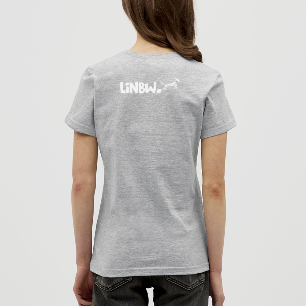 LiNBW. Frauen T-Shirt Life is not just black and white - Grau meliert