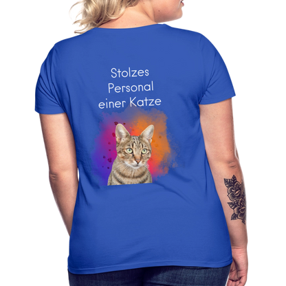 LiNBW. Frauen T-Shirt Stolzes Personal einer Katze - Royalblau