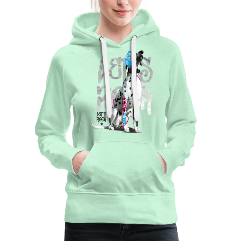 LiNBW. Frauen Hoodie Dalmatiner Let's Rock - helles Mintgrün