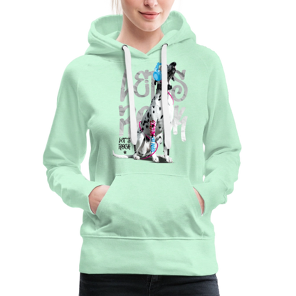 LiNBW. Frauen Hoodie Dalmatiner Let's Rock - helles Mintgrün