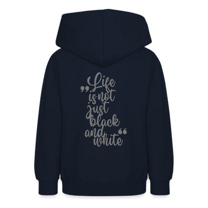 LiNBW. Teenager Hoodie Life is not just black and white - Navy