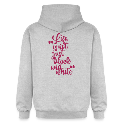 LiNBW. Männer & Frauen Hoodie Life is not just black and white - Hellgrau meliert