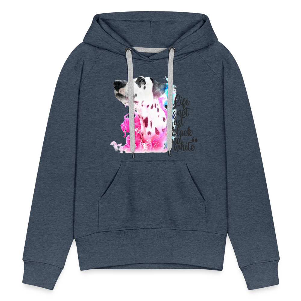 LiNBW. Frauen Hoodie Dalmatiner Life is not just black and white - Jeansblau