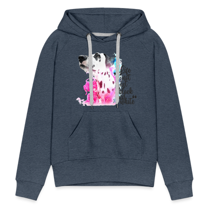 LiNBW. Frauen Hoodie Dalmatiner Life is not just black and white - Jeansblau