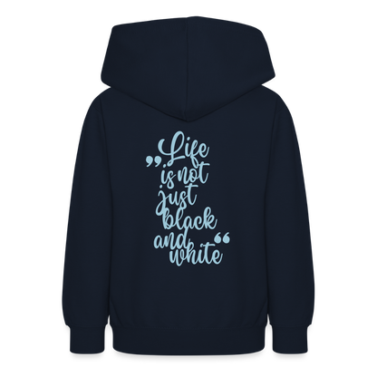 LiNBW. Teenager Hoodie Life is not just black and white - Navy