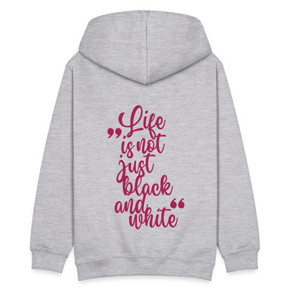 LiNBW. Kinder Hoodie Life is not just black and white - Hellgrau meliert
