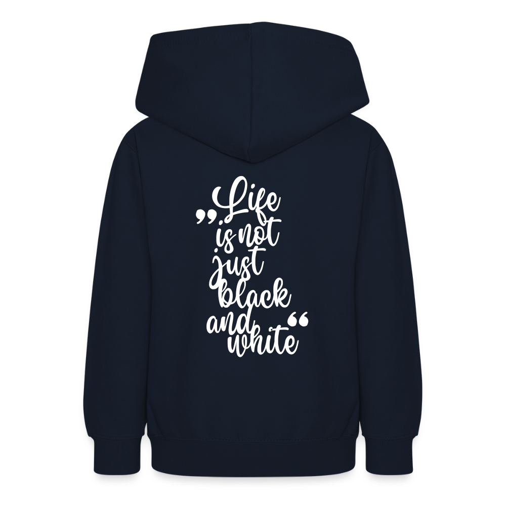 LiNBW. Teenager Hoodie Life is not just black and white - Navy