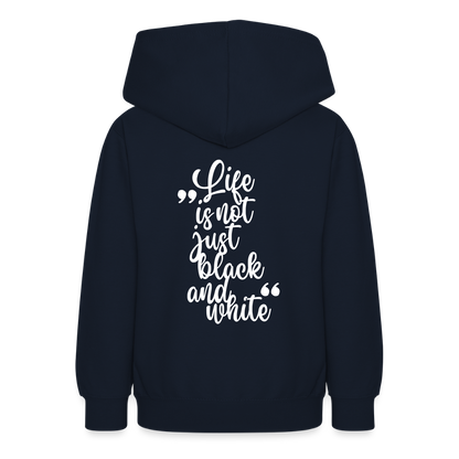 LiNBW. Teenager Hoodie Life is not just black and white - Navy
