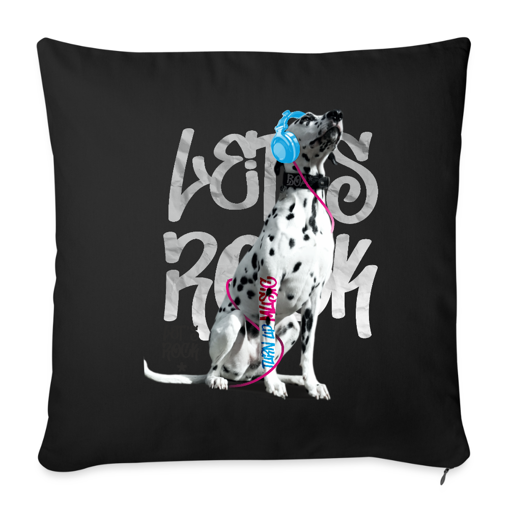 LiNBW. Kissen mit Füllung 45 x 45 cm Dalmatiner Let's Rock - Schwarz
