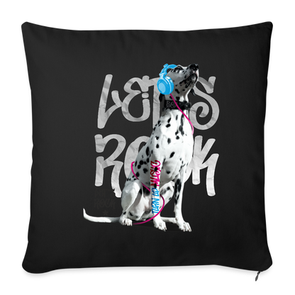LiNBW. Kissen mit Füllung 45 x 45 cm Dalmatiner Let's Rock - Schwarz