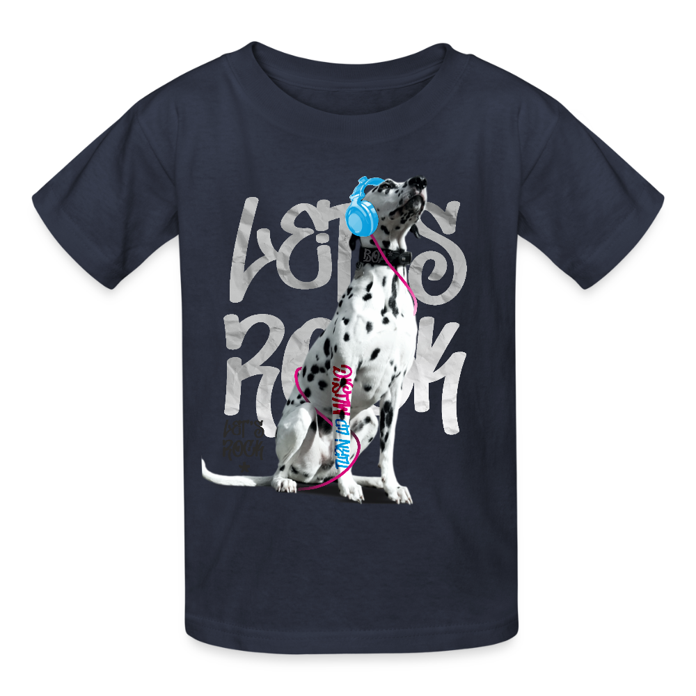 Kinder-T-Shirt – Let's Rock mit Dalmatiner | Musikfans aufgepasst! - Navy