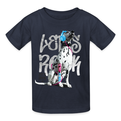 Kinder-T-Shirt – Let's Rock mit Dalmatiner | Musikfans aufgepasst! - Navy