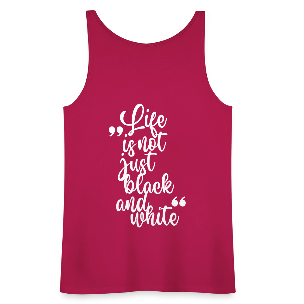 LiNBW. Frauen Tank-Top Life is not just black and white - dunkles Pink