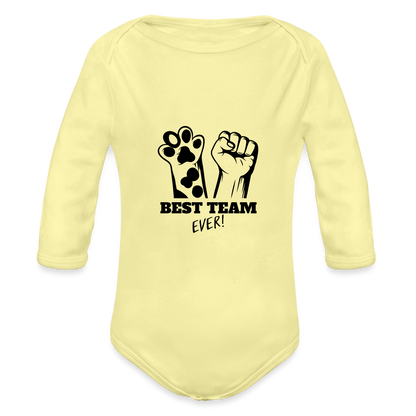 Baby-Body „Best Team Ever!“ – Für kleine Tierfreunde mit Power - Hellgelb