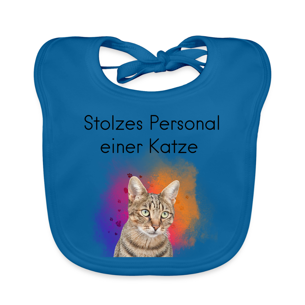 LiNBW. Lätzchen Stolzes Personal einer Katze - Pfauenblau