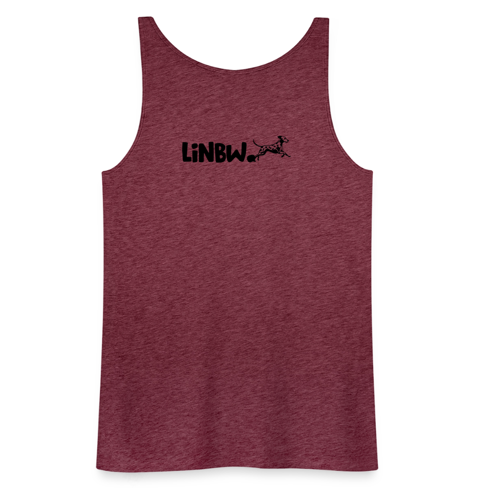 LiNBW. Frauen Tank-Top Life is not just black and white - Bordeauxrot meliert