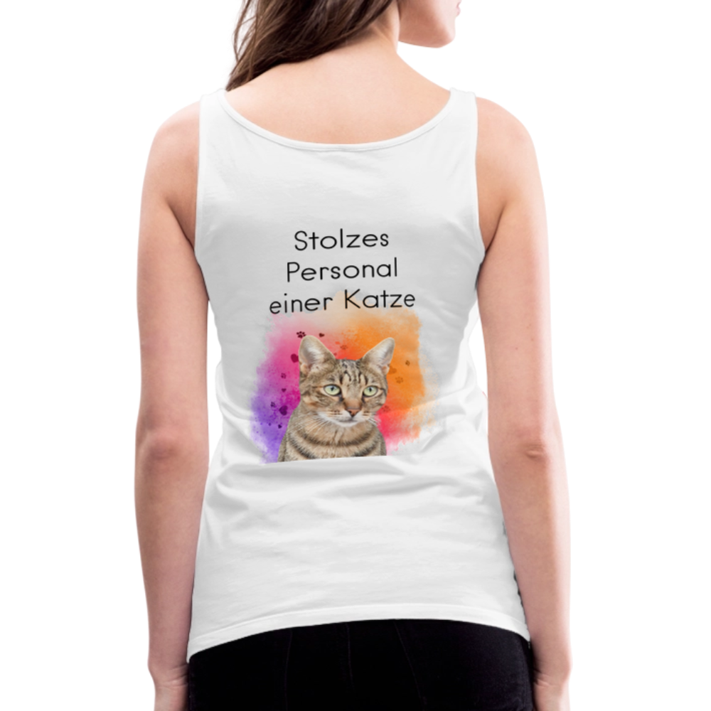 LiNBW. Frauen Tank-Top Stolzes Personal einer Katze - Weiß