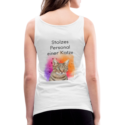 LiNBW. Frauen Tank-Top Stolzes Personal einer Katze - Weiß