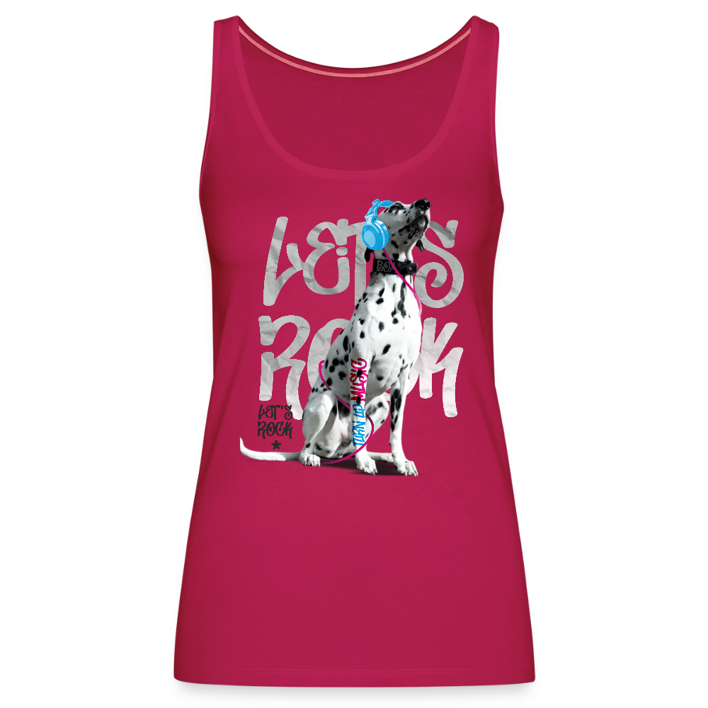 LiNBW. Frauen Tank-Top Dalmatiner Let's Rock - dunkles Pink