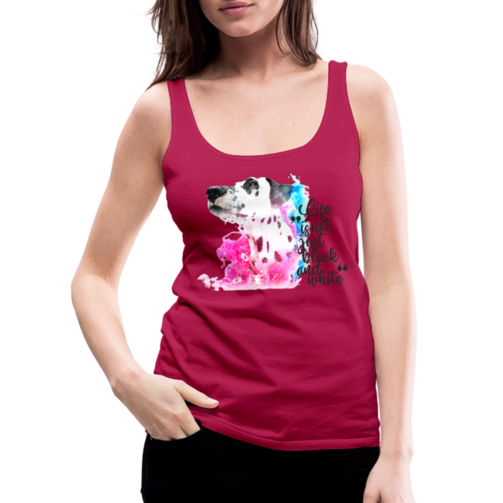 LiNBW. Frauen Tank-Top Dalmatiner Life is not just black and white - dunkles Pink