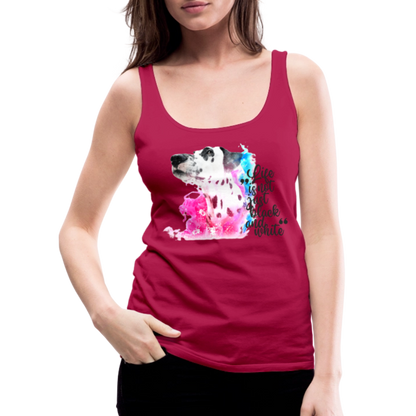 LiNBW. Frauen Tank-Top Dalmatiner Life is not just black and white - dunkles Pink