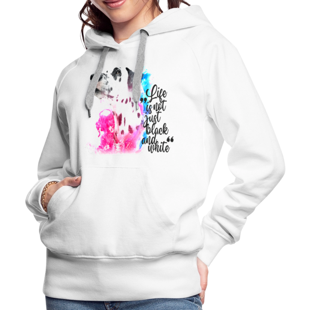 LiNBW. Frauen Hoodie Dalmatiner Life is not just black and white - Weiß