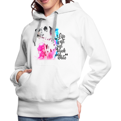 LiNBW. Frauen Hoodie Dalmatiner Life is not just black and white - Weiß