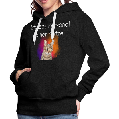 LiNBW.  Frauen Hoodie Stolzes Personal einer Katze - Anthrazit