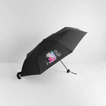 Regenschirm „Life is not just black and white“ mit Dalmatiner-Motiv – Für farbenfrohe Tierfreunde - Schwarz